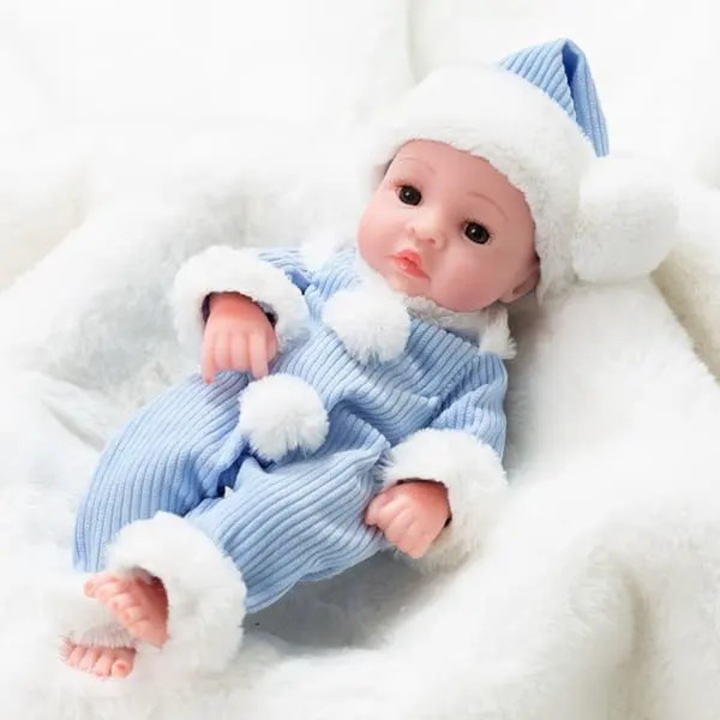 Papusa reborn bebelus realist model ISINI-CJ-K0497-260902-447, din plastic moale lavabil, 25 cm, Multicolor