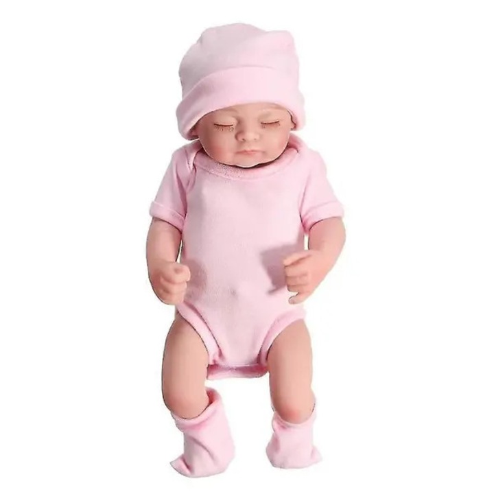 Papusa bebelus din silicon/vinil moale ISINI-CJ-K0497-260901-1818, realista, 28 cm, roz
