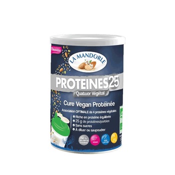 Cura vegana instant - Protein 25 fara gluten, La Mandorle, 230g Cura vegana instant - Protein 25 fara gluten, La Mandorle, 230g