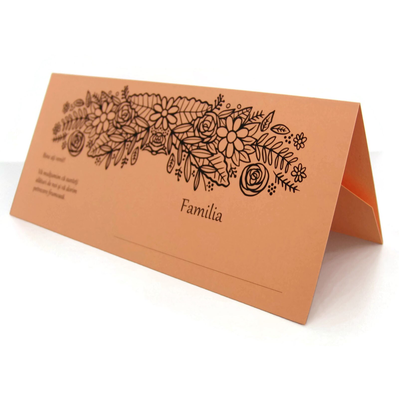 Plic bani nunta / botez, carton somon decorat cu motiv floral