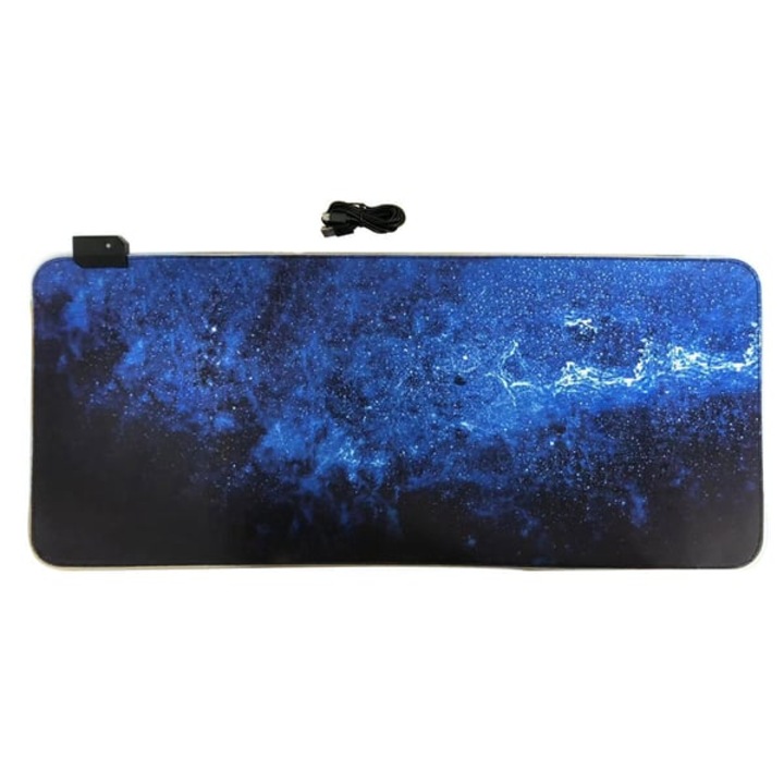 Mousepad pentru gaming CDON-K0446-260901-527, iluminare RGB (7 moduri monocrome, 6 efecte), alimentare USB, baza antiderapanta, grosime 4 mm, albastru/negru, 70 x 30 cm