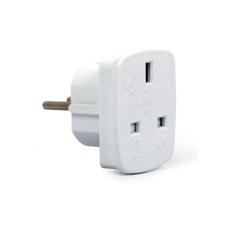 Adaptor UK la Schuko (UE) CDON-K0446-260901-1364, pentru calatorie, 7.5A, alb
