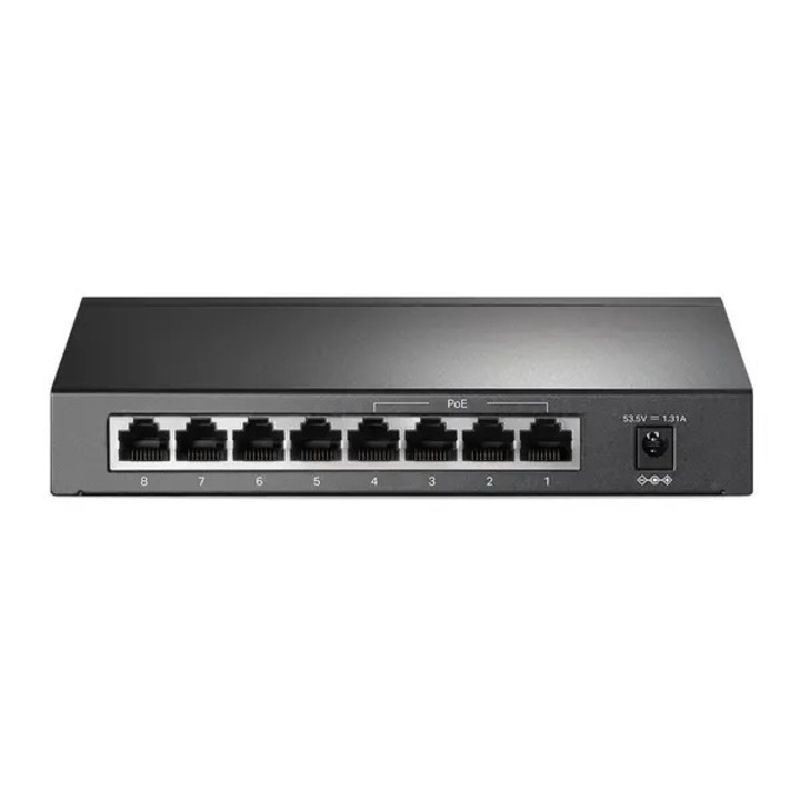 Неуправляем гигабитов комутатор TL-SG1008P, 8 RJ45 порта (4 x PoE), 10/100/1000 Mbps, сив, 17.1 x 9.8 x 2.7 см