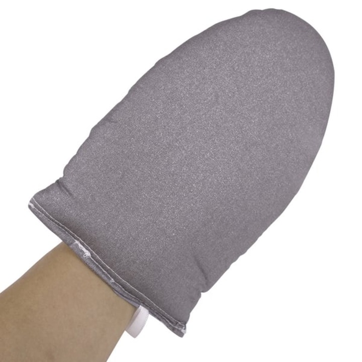 Manusa termorezistenta pentru calcat cu abur din bumbac cu spuma termoizolanta, protectie la abur si caldura, cu bucla pentru deget, gri, 23 × 14 × 2.5 cm
