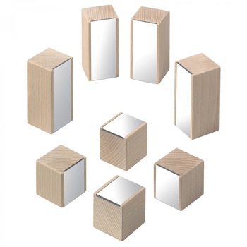 Blocuri de lemn cu oglinda, Haba, 8 piese, 1-8 ani Blocuri de lemn cu oglinda, Haba, 8 piese, 1-8 ani