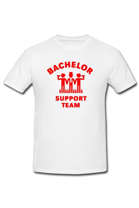 Tricou personalizat "Bachelor Support Team", Zebu, Alb, M