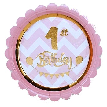 Farfurii carton pentru petrecere 1st birthday - 18 cm, Radar 63852, set 8 bucati Farfurii carton pentru petrecere 1st birthday - 18 cm, Radar 63852, set 8 bucati