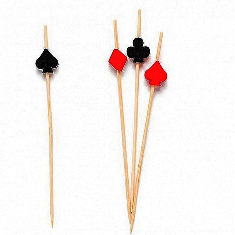 Scobitori decorative Poker pentru briose - 12 cm, Radar 50259, set 25 bucati