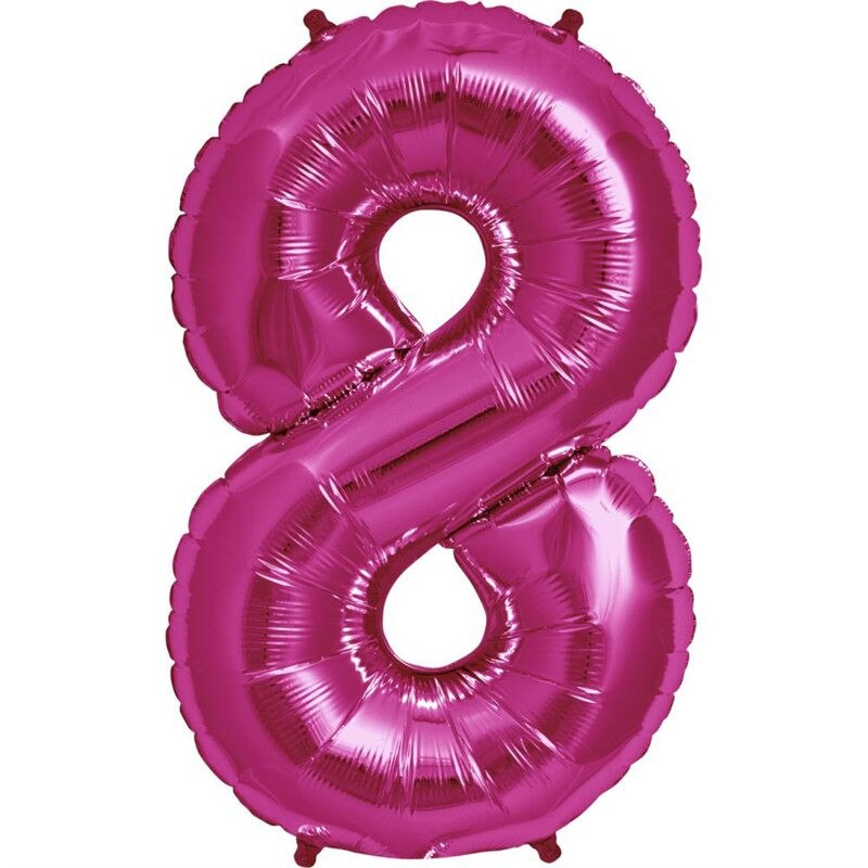 Balon Folie Mare Cifra 8 Magenta - 86cm, Amscan 28296