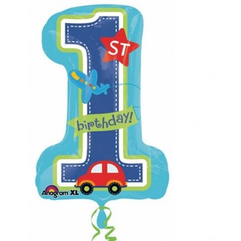 Balon Folie Figurina 1st Birthday Boy - 48 x 71 cm, Amscan 29819 Balon Folie Figurina 1st Birthday Boy - 48 x 71 cm, Amscan 29819