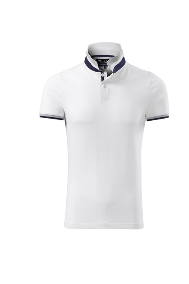 Tricou barbati, Malfini, polo, cu maneci scurte, alb, bumbac