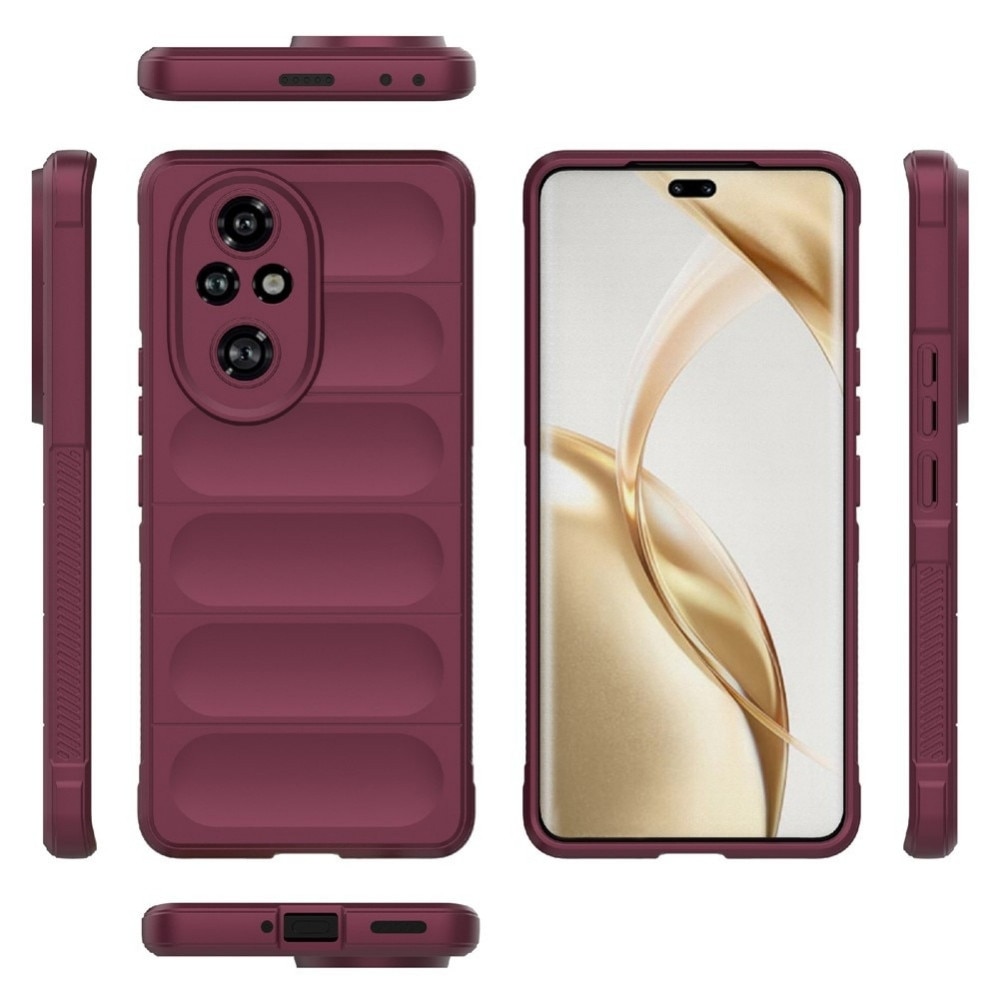 Husa telefon, Compatibila cu Honor 200 Pro, FONIX AirBag Silicone, Anti-soc, Protectie completa, Confortabila, Visiniu