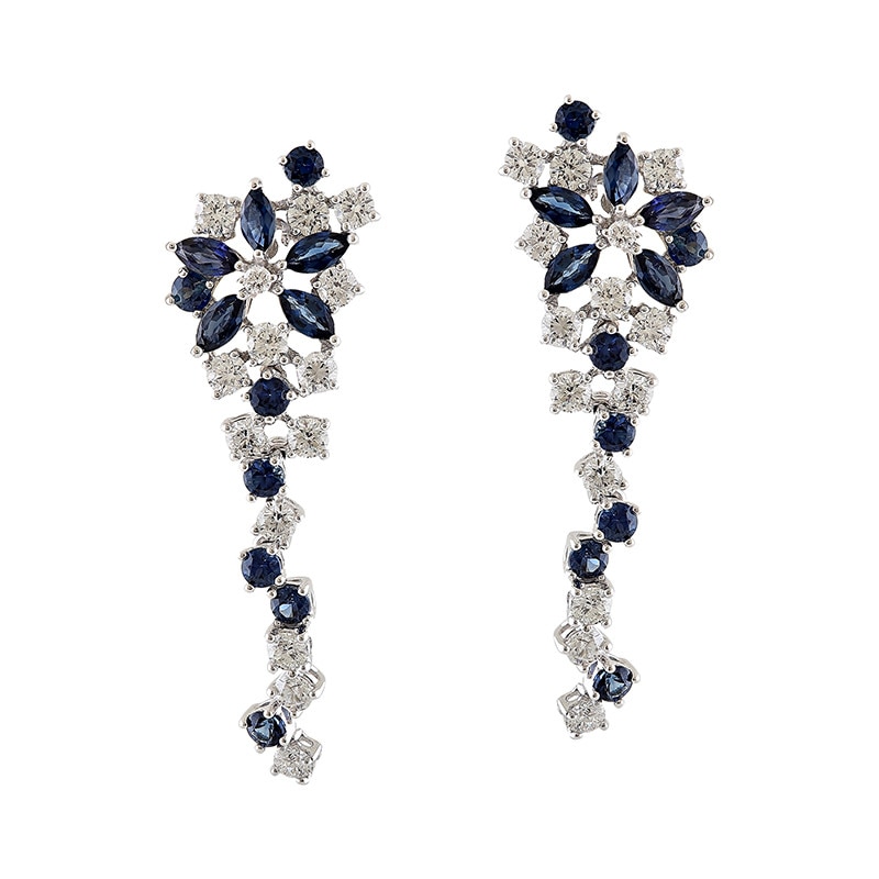 Cercei Deruvo Aur 18k Diamante, Safire E4520SLSDWN-W