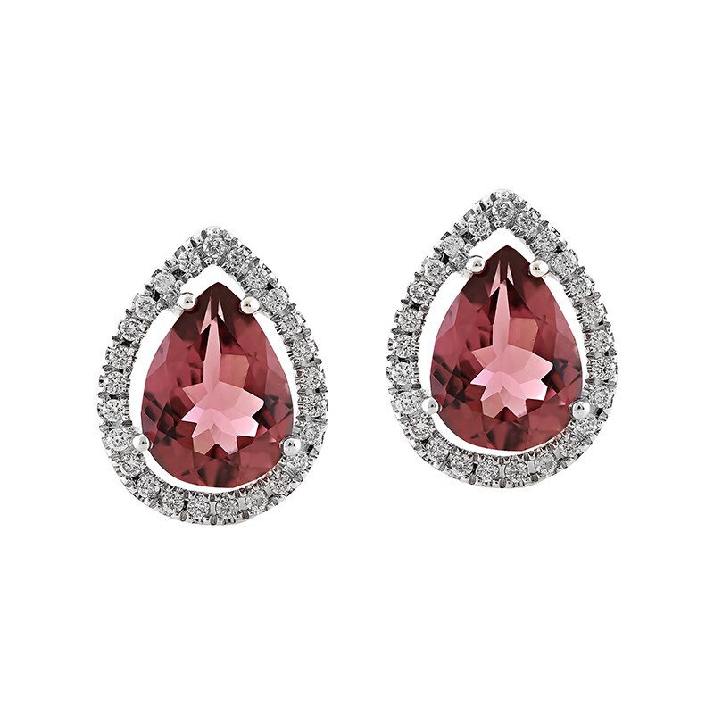 Cercei Deruvo Aur 18k Diamante, Turmaline Roz E4353PNWN-W