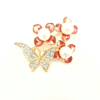 Brosa buchet flori, Tia Accesorii, rosu Brosa buchet flori, Tia Accesorii, rosu