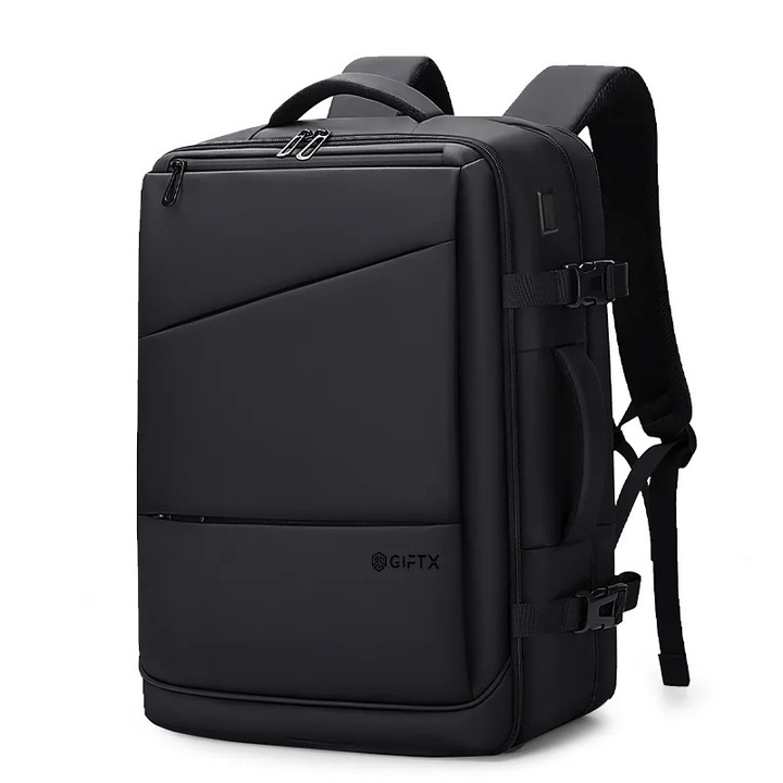 Rucsac laptop 17, 3 inch, GIFTX TRAVELO, ghiozdan de calatorie cu volum extensibil, USB dublu