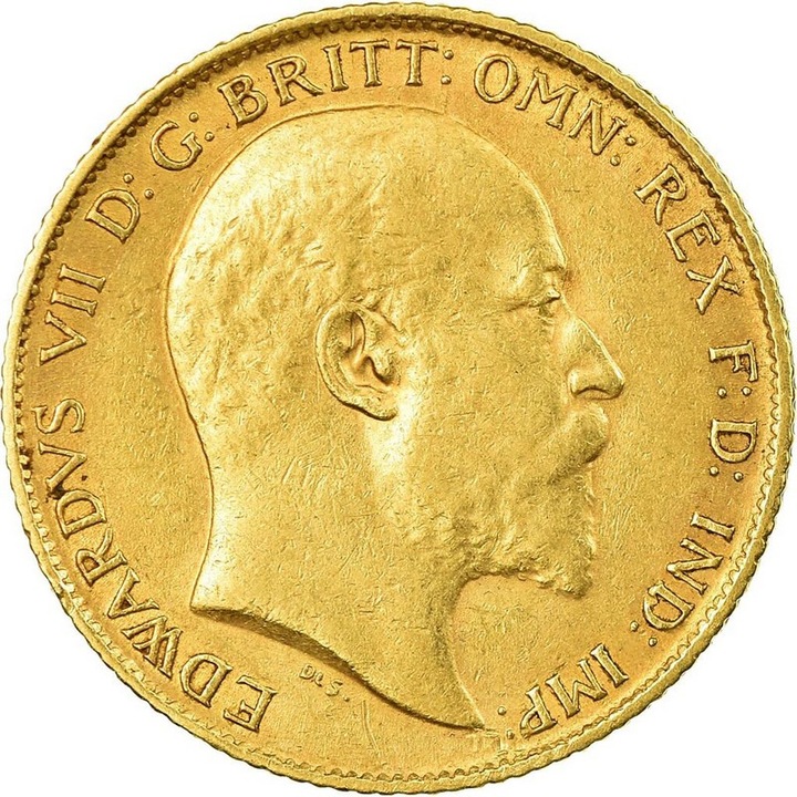 Moneda istorica din Aur 1\2 sovereign Edward VII