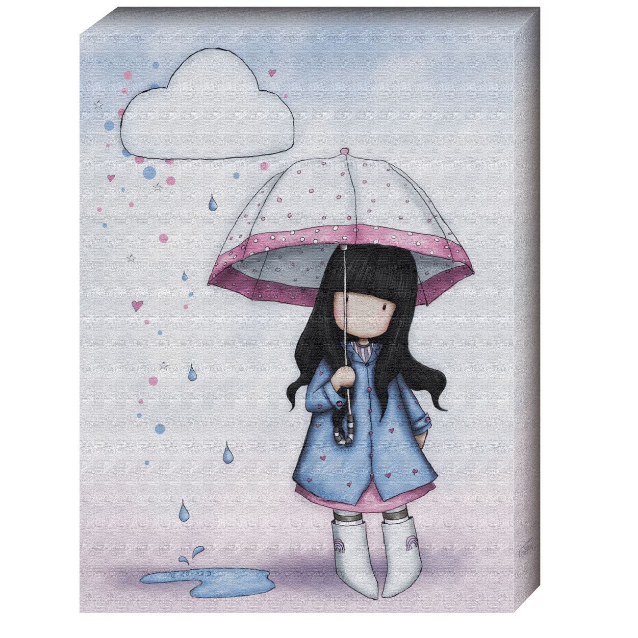 Tablou pe panza Gorjuss - Puddles of Love - Medium 30 x 40 cm