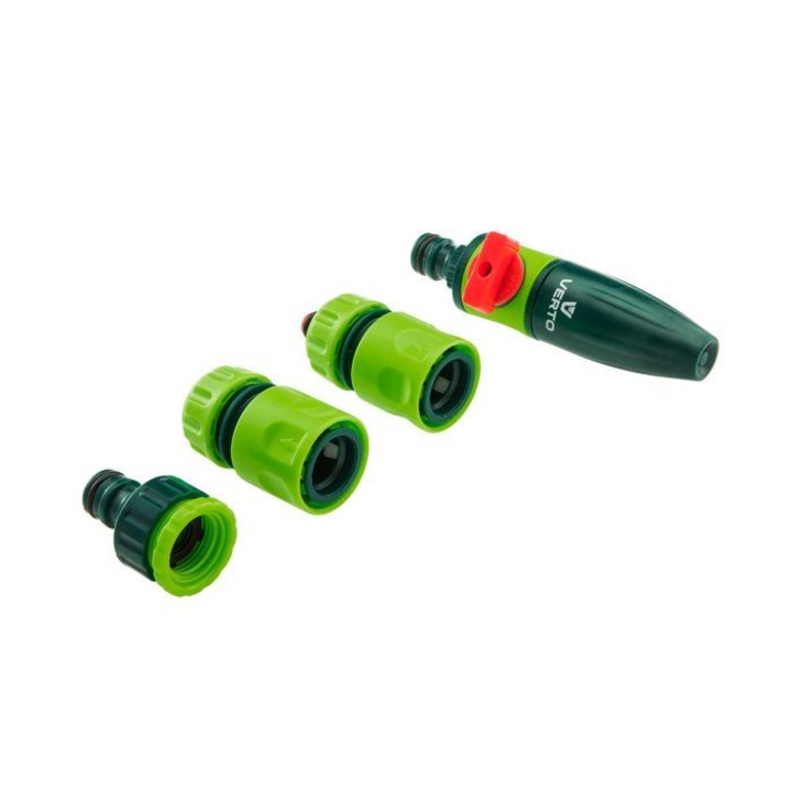Permetezőkészlet, tömlőfúvóka tartozékokkal, 4 db, 1/2", Verto