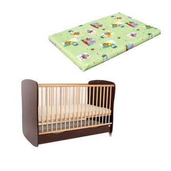 Patut lemn Razvan venghe 120X60 cm cu saltea cocos/burete 6 cm, PAK-Razvan-1 Patut lemn Razvan venghe 120X60 cm cu saltea cocos/burete 6 cm, PAK-Razvan-1