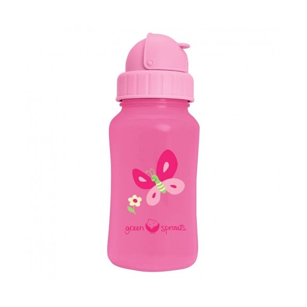 Sticla cu pai din silicon - Green Sprouts iPlay - Pink