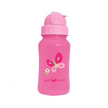 Sticla cu pai din silicon - Green Sprouts iPlay - Pink Sticla cu pai din silicon - Green Sprouts iPlay - Pink