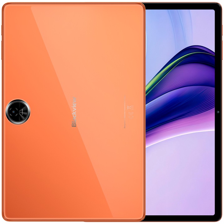 Tableta Blackview Zeno 5 LTE SET, Procesor Unisoc T615 Octa-core 1.8GHz, Ecran FHD IPS 11", 8GB RAM, 128GB Flash, 16MP, Wi-Fi, Bluetooth, 4G, Dual SIM, Android Portocaliu