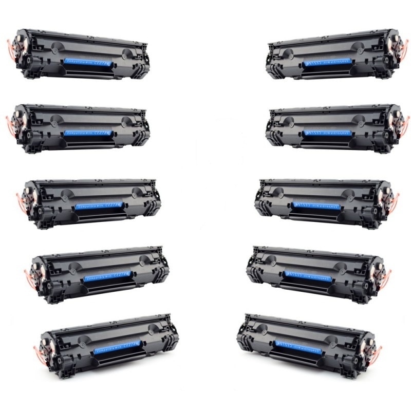 Set 10 tonere compatibile vrac CB435A black pentru HP