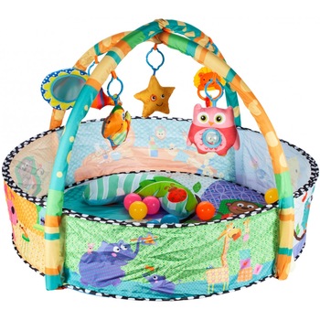 Centru de activitati premium, 3 in 1, dezvolta functiile motorii, cu salteluta de activitati cu jucarii detasabile si 30 bile colorate incluse in set, MY HAPPY SPACE, multicolor Centru de activitati premium, 3 in 1, dezvolta functiile motorii, cu salteluta de activitati cu jucarii detasabile si 30 bile colorate incluse in set, MY HAPPY SPACE, multicolor