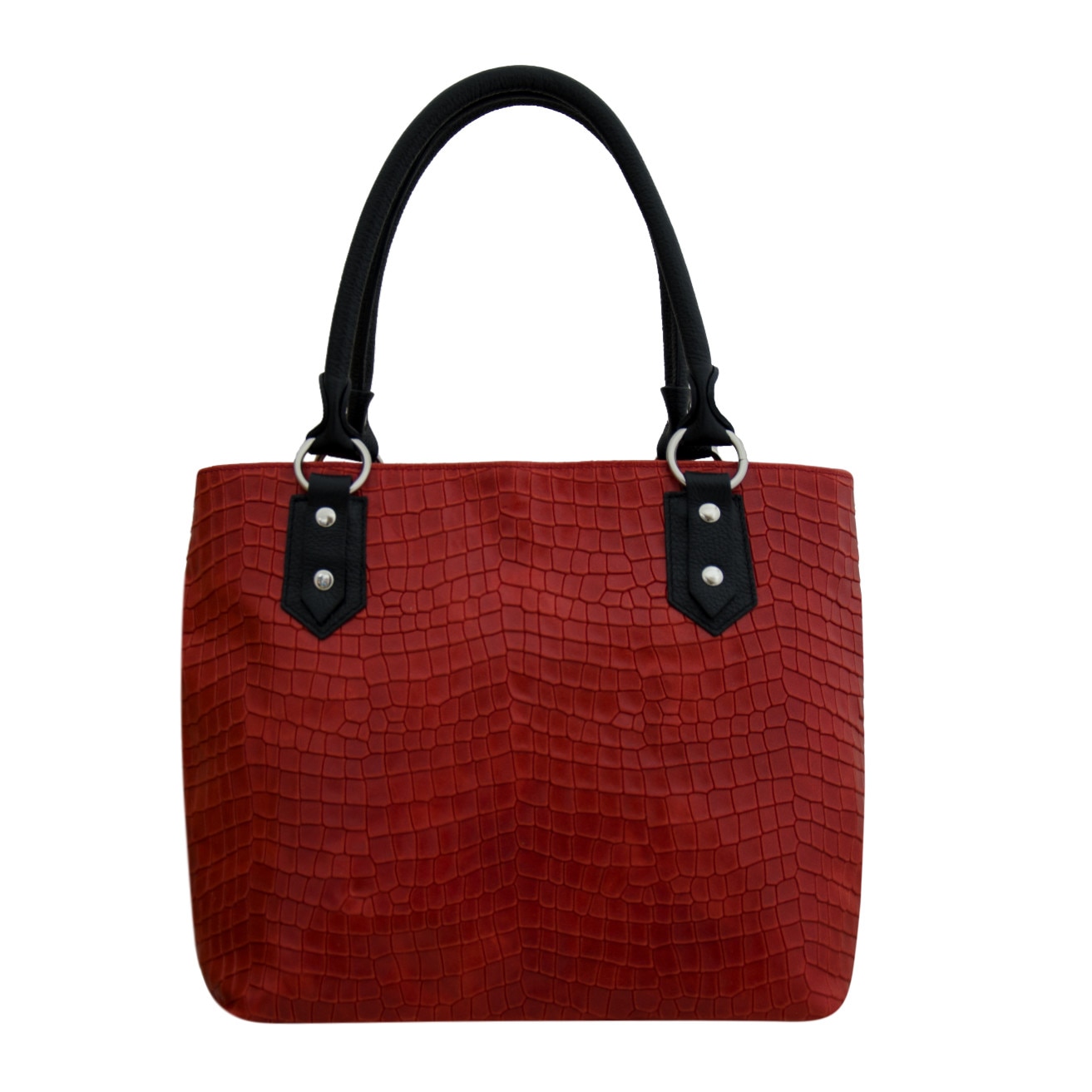 Geanta de dama din piele naturala, Giada rosu