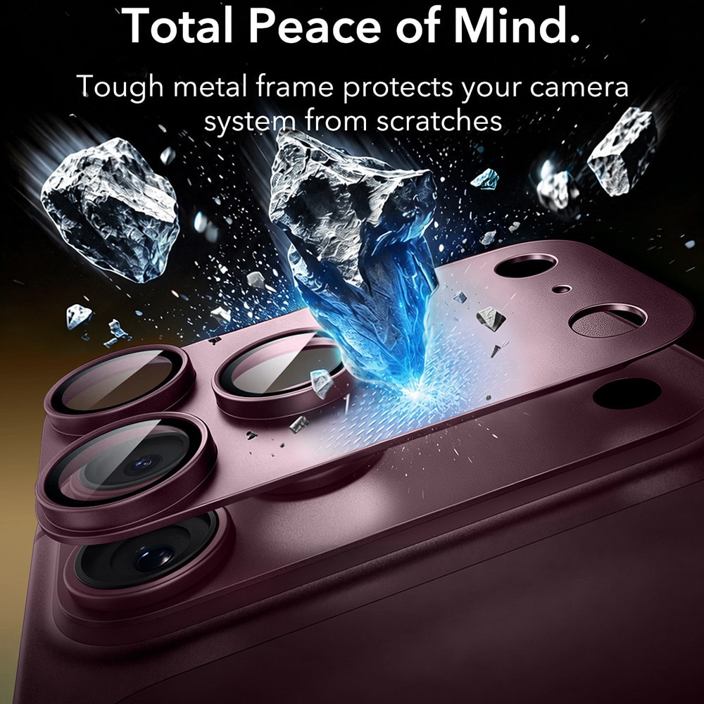 Folie Camera pentru iPhone 18 Pro - ESR Armorite Pro Camera Protector - Deep Burgundy