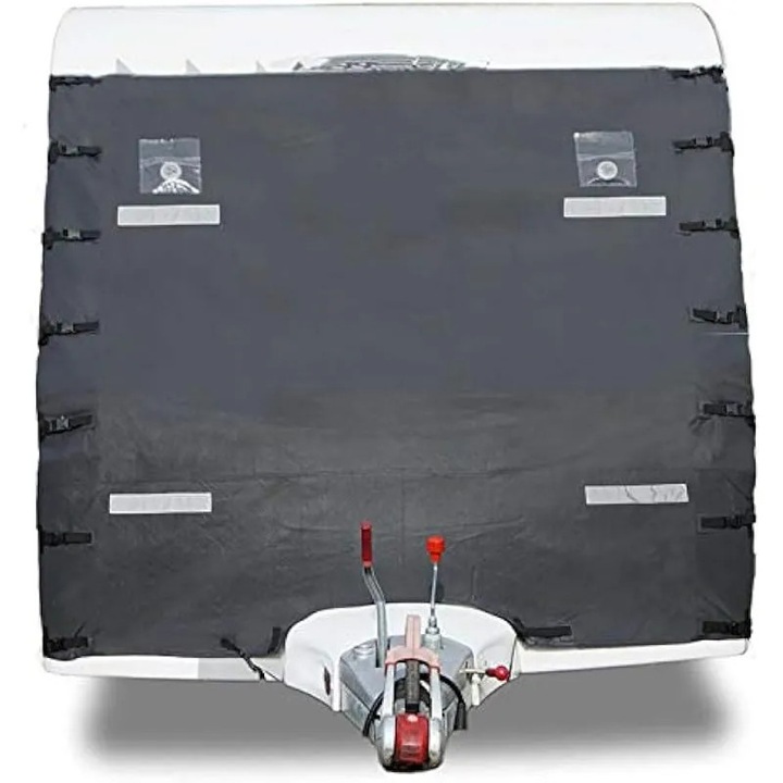 Huse frontale pentru rulota pentru remorcare, negre, Oxford, husa de remorcare fata, husa de protectie pentru rulota, scut din material textil cu lumini LED