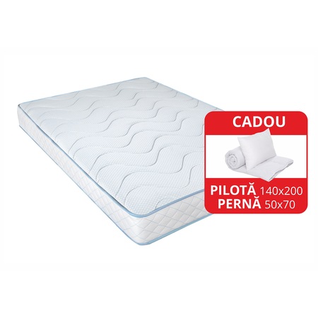 Saltea Argentum Therapy Plus 14+6 Memory Arctic Gel Green Future, 90x200 cm, husa cu ioni de argint, 7 zone de confort, superortopedica, anatomica