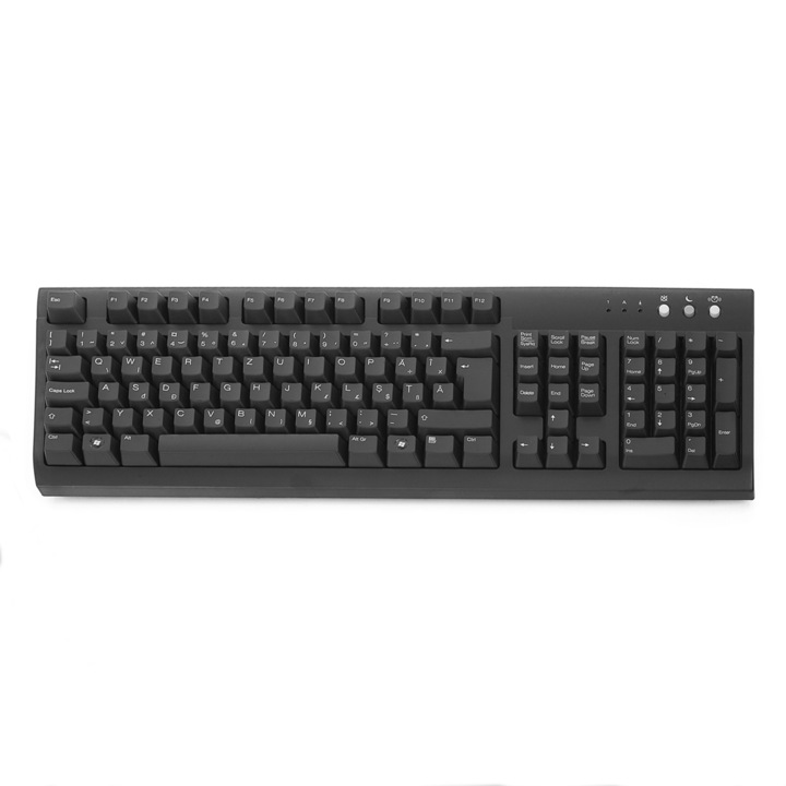 Tastatura BTC 5107 caractere romanesti, conector PS/2 neagra