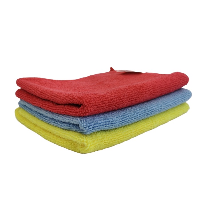Set lavete microfibra pentru intretinere sau curatare auto si casa, 3 buc, fara zgarieturi, 40x30 cm