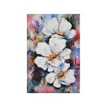 Tablou Canvas Mem Chic - Flori albe , multicolor, 40x60cm Tablou Canvas Mem Chic - Flori albe , multicolor, 40x60cm