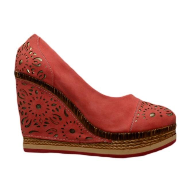 Pantofi cu platforma si talpa intreaga,D&J Exclusive, Corai