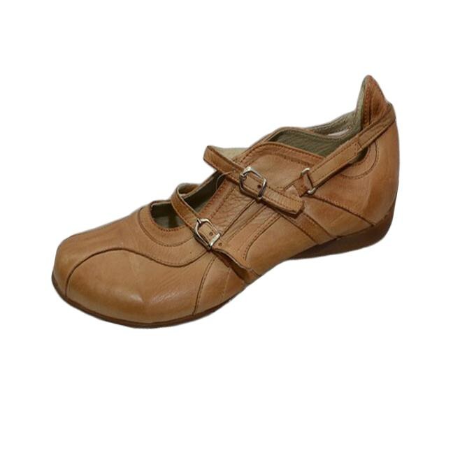 Pantofi deosebiti cu doua curele, D&J Exclusive, Maro