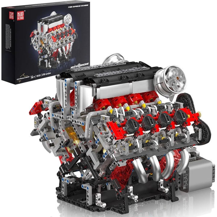 Set Blocuri Mould King V8 Motor F488, 2718 Piese, Dimensiuni 36.5x26.4x32.6cm