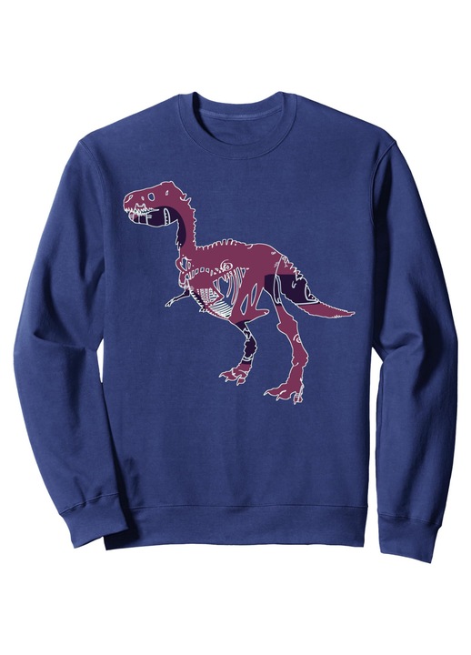 Детски суичър, Tyrannosaurus Rex, дизайн динозавър, тъмносин, размер S