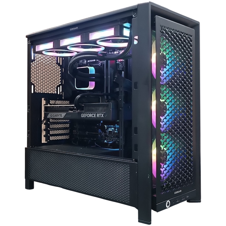 Настолен компютър Gaming Serioux, AMD Ryzen™ 7 9800X3D до 5.20GHz, 32GB DDR5, 1TB SSD, Gigabyte GeForce RTX™ 5080 WINDFORCE OC SFF 16GB GDDR7, NO OS, Черен