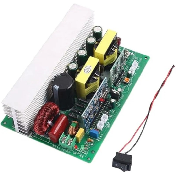 Invertor sinusoidal pur, 600W, continuu, 1000W pentru varf, convertor de putere DC 12V/24V/48V la AC 220V, cu racire inteligenta pentru masina, rulota, camping (750W, 12V la 220V)