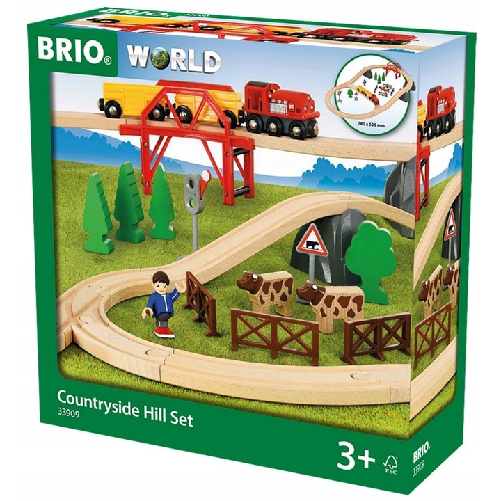 Дървено влакче Brio World, Селски полета, Мостове, Животни - 33909