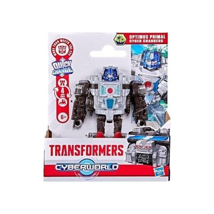 Фигурка Transformers Hasbro Cyber Changers Optimus Primal, трансформираща се, многоцветна, 6+