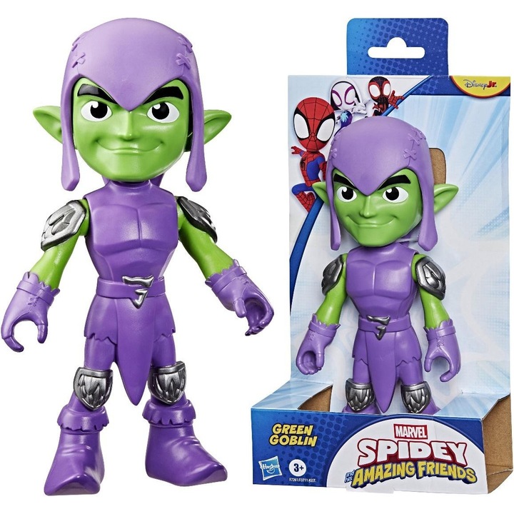 Фигурка Hasbro Spidey and His Amazing Friends Green Goblin, винил, многоцветна, модел 801492