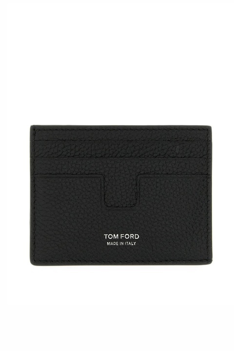 Портфейл за карти, Tom Ford T Line Grain Leather, Черен, Един размер