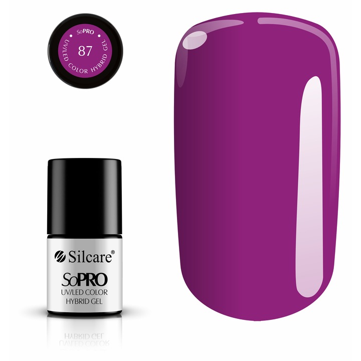 Silcare, lac hibrid SoPRO gel, fara HEMA, vegan, crem, nuanta 87 (jagodiu), 7 g