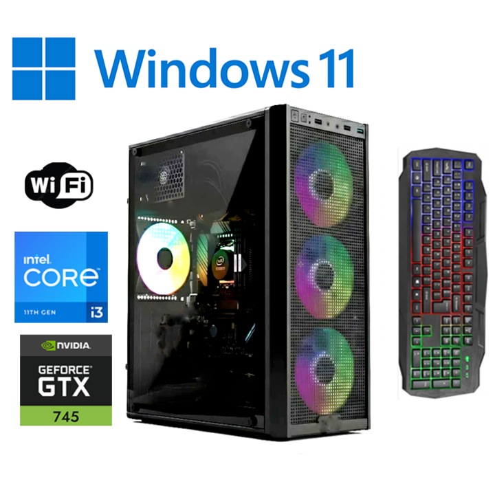 PC за игри KIDS OK Intel ® I3 8100, Видео NVidia® GForce GTX 745 4GB RAM DDR5 256Biti, 8 GB RAM, SSD 480 GB, опт