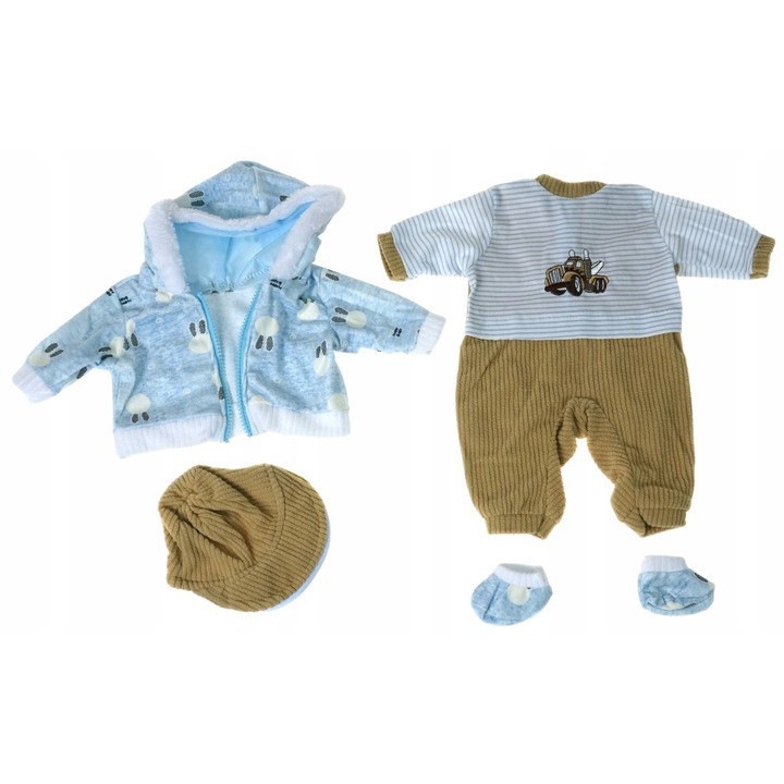 Set Haine Papusa Baby Born 40-45 cm - Jacheta, Pijamale, Caciulita, Pantofi