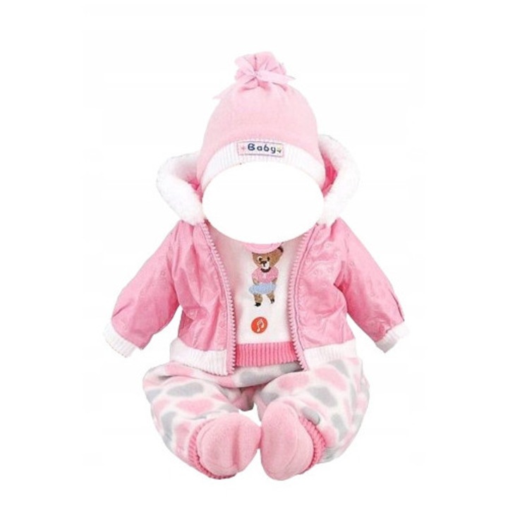 Set arbore Papusa Bobas 45cm - Jacheta, Caciula, Salopeta, Papuci